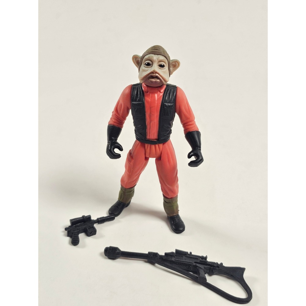 Vintage Star Wars Nien Nunb Action Figure with Blaster and Rifle Accessories